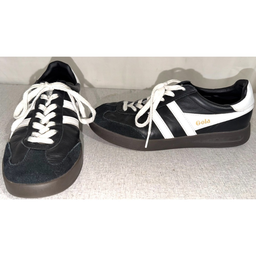 Gola Women's US Size 8.5 Cyclone Leather Black & White Casual Gum Trainers